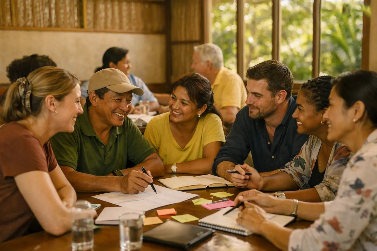 People collaborating during a community activity